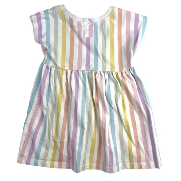 Garanimals 18M Colorful Pastel Striped Kids Dress Cap Sleeves Fit & Flare - Picture 2 of 6